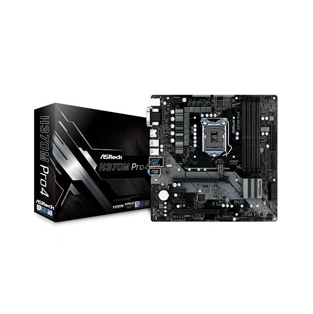 ASRock H370M PRO4 LGA1151/ Intel H370/ DDR4/ Quad CrossFireX/ SATA3&USB3.1/ M.2/ A&GbE/ MicroATX Motherboard