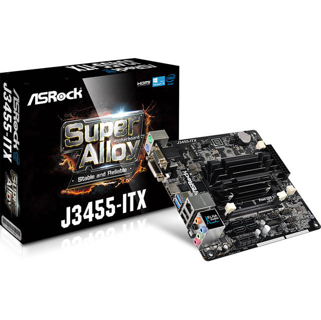 ASRock J3455-ITX Intel J3455 2.3GHz/ DDR3&DDR3L/ SATA3&USB3.0/ M.2/ A&V&GbE/ Mini-ITX Motherboard & CPU Combo