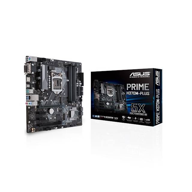 Asus PRIME H370M-PLUS/CSM LGA1151/ Intel H370/ DDR4/ Quad-GPU CrossFireX/ SATA3&USB3.1/ M.2/ A&GbE/ MicroATX Motherboard