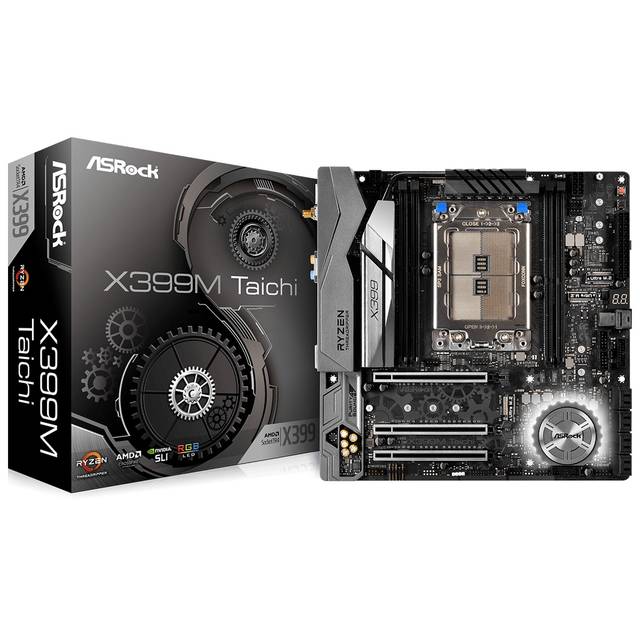 ASRock X399M TAICHI Socket TR4/ AMD X399/ DDR4/ Quad CrossFireX & Quad SLI/ SATA3&USB3.1/ M.2&U.2/ WiFi/ A&2GbE/  MicroATX Motherboard