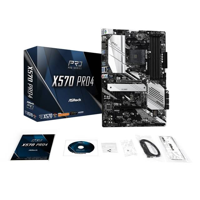 ASRock X570 PRO4 Socket AM4/ AMD X570/ DDR4/ Quad CrossFireX/ PCIE 4.0/ SATA3&USB3.2/ M.2/ A&GbE/ HDMI/ DP/ ATX Motherboard