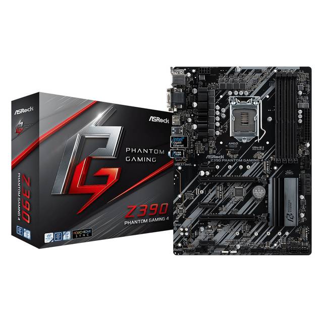 ASRock Z390 PHANTOM GAMING 4 LGA1151/ Intel Z390/ DDR4/ Quad CrossFireX/ SATA3&USB3.1/ M.2/ A&GbE/ ATX Motherboard