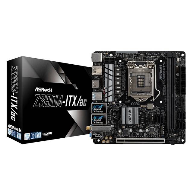 ASROCK Z390M-ITX/AC LGA1151/ Intel Z390/ DDR4/ SATA3&USB3.1/ M.2/ WiFi/ A&2GbE/ Mini-ITX Motherboard