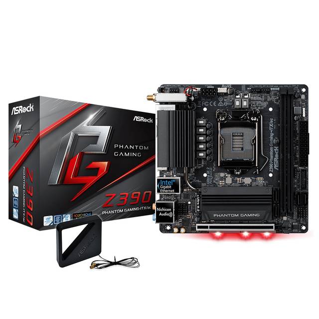 ASRock Z390 PHANTOM GAMING-ITX/AC LGA1151/ Intel Z390/ DDR4/ SATA3&USB3.1/ M.2/ WiFi/ A&GbE/ Mini-ITX Motherboard