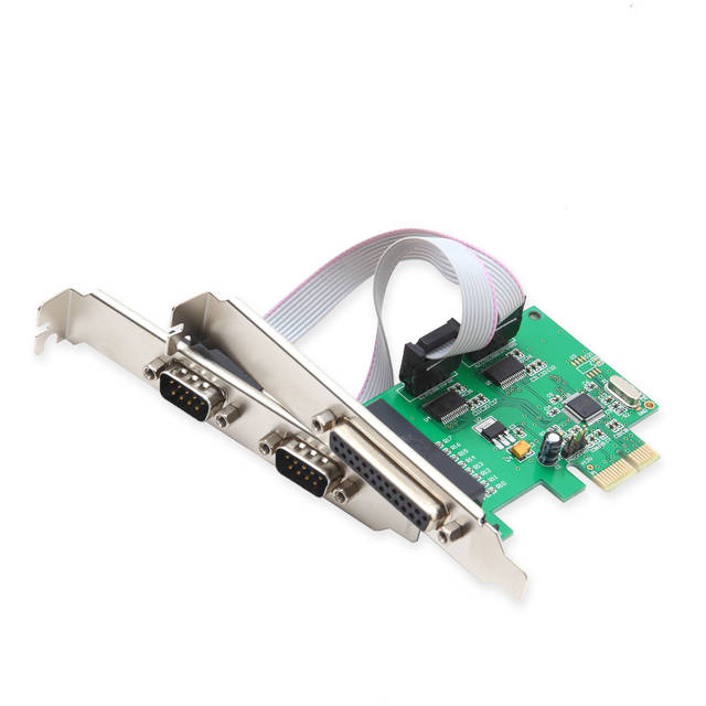 SYBA SI-PEX50054 3-Port (2x Serial DB9 & 1x Parallel) PCI-Express Controller Card w/ Low Profile Bracket