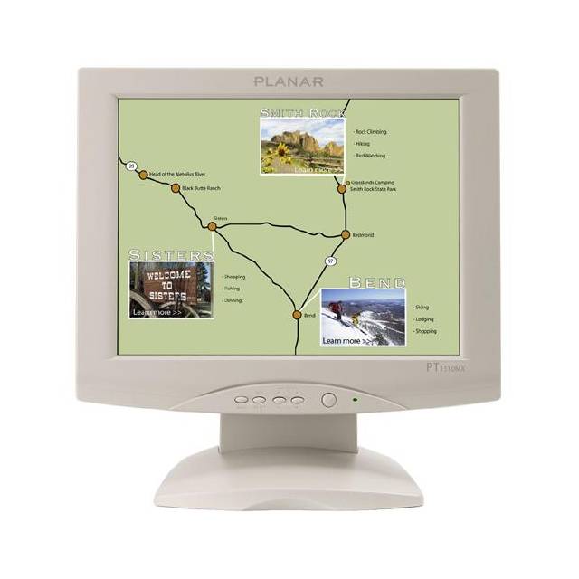Planar PT1510MX-WH 15 inch 500:1 8ms USB Touchscreen LCD Monitor, w/ Speakers (White)