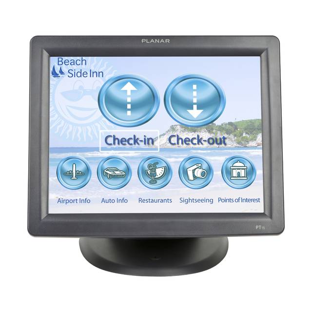 Planar PT1575S 15 inch 500:1 8ms USB Touchscreen LCD Monitor, w/ Speakers (Black)