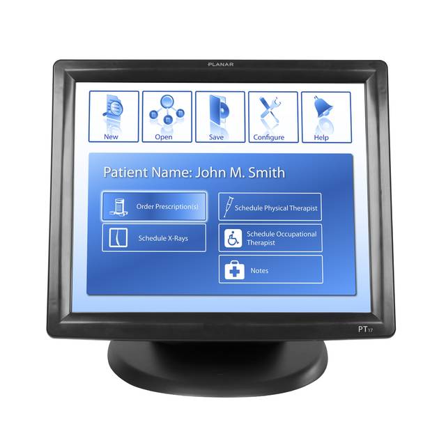 Planar PT1775S 17 inch 800:1 5ms USB Touchscreen LCD Monitor, w/ Speakers (Black)