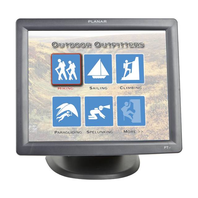 Planar PT1700MX 17 inch 800:1 5ms USB Touchscreen LCD Monitor, w/ Speakers (Black)