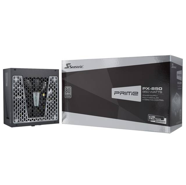 Seasonic PRIME PX-850, 850W 80+ Platinum, Full Modular, Fan Control in Fanless, Silent, and Cooling Mode, 12 Year Warranty, Perfect Power Supply for