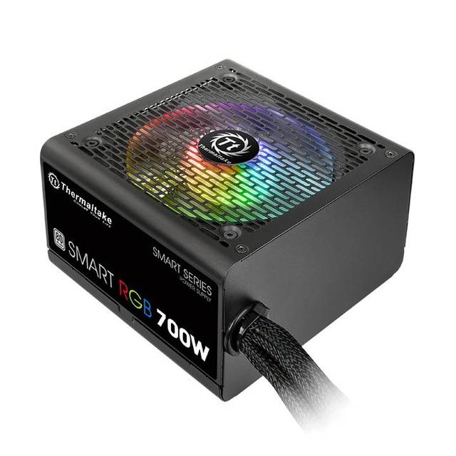 Thermaltake Smart RGB PS-SPR-0700NHFAWU-1 700W 80 PLUS ATX12V 2.3 Power Supply w/ Active PFC (Black)