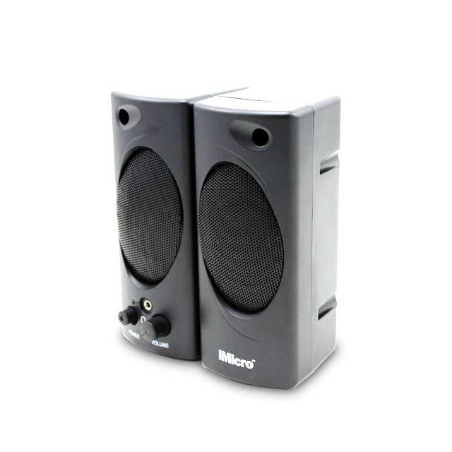 iMicro Wired 3.5mm/2.0 Channel Multimedia Speaker System (Black)