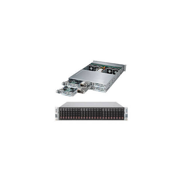 Supermicro SuperServer SYS-2028TP-HTR Four Node Dual LGA2011 2000W 2U Rackmount Server Barebone System (Black)