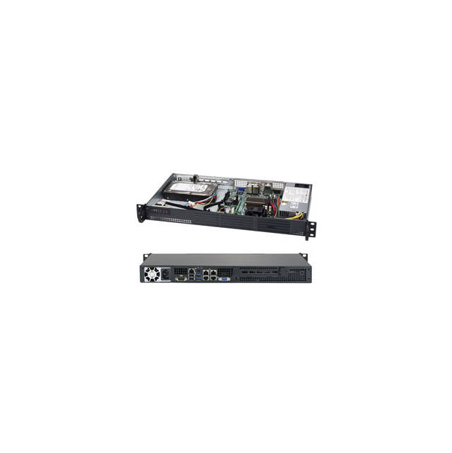 Supermicro SuperServer SYS-5018A-LTN4 Intel Atom C2358 200W 1U Rackmount Server Barebone System (Black)