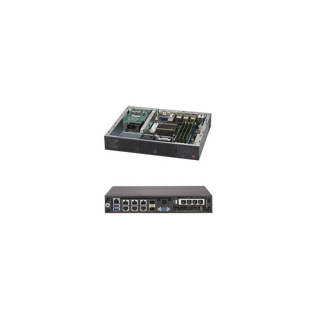 Supermicro SuperServer SYS-E300-8D FCBGA 1667 Mini-1U Server Barebone System (Black)