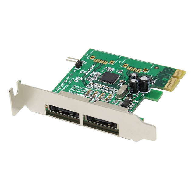 SYBA SI-PEX40060 2-Port eSATA PCI-Express x1 Controller Card w/ Full and Low Profile Brackets