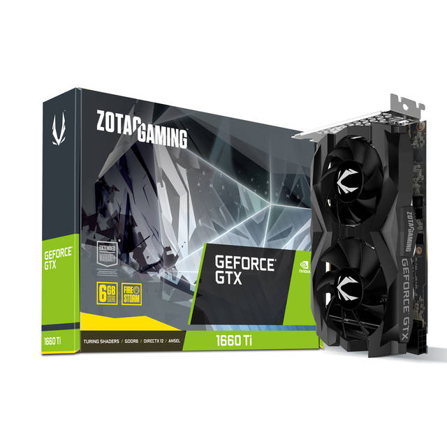 ZOTAC NVIDIA GeForce GTX 1660 Ti Twin Fan 6GB GDDR6 HDMI/3DisplayPorts PCI-Express Video Card