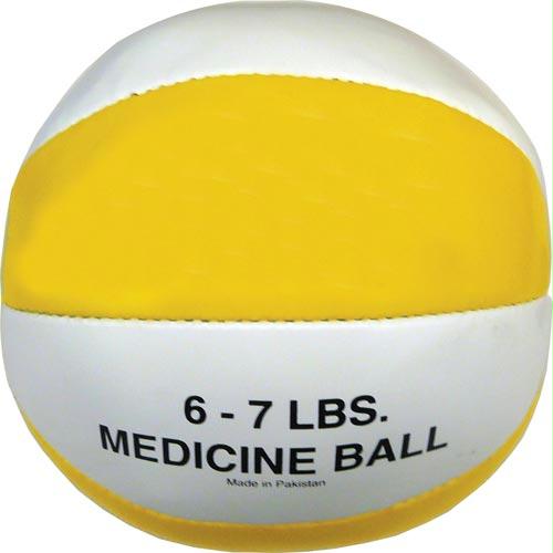 Syn. Leather Medicine Ball - 6-7 lbs. (yellow)