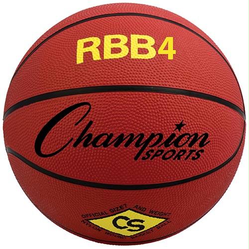 Champion Sports Rubber Basketball - Intermediate (Red)