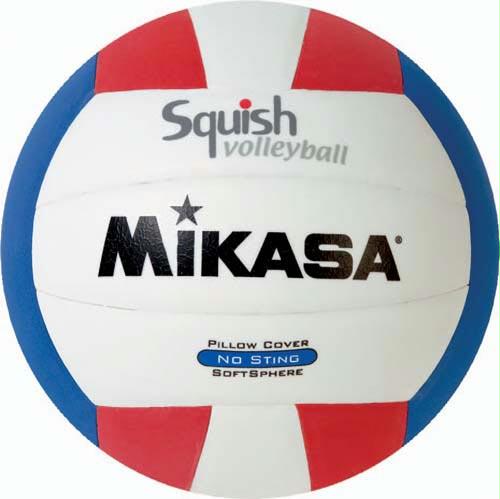 Mikasa No-Sting Squish Volleyball - Red/White/Blue