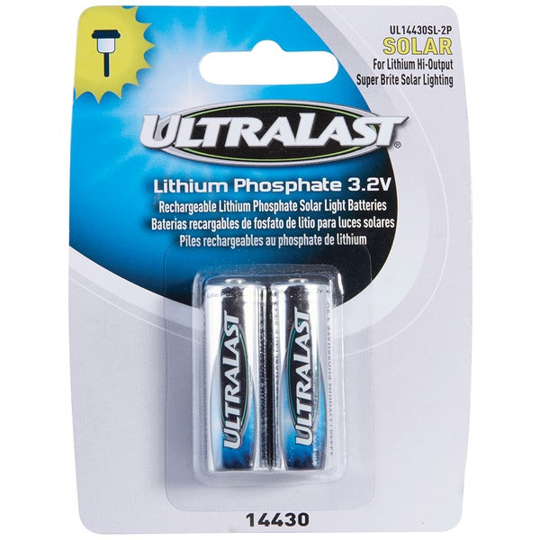 UL14430SL-2P 14430 Lithium Batteries for Solar Lighting, 2 pk