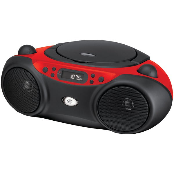 Sporty CD & Radio Boom Box (Red)