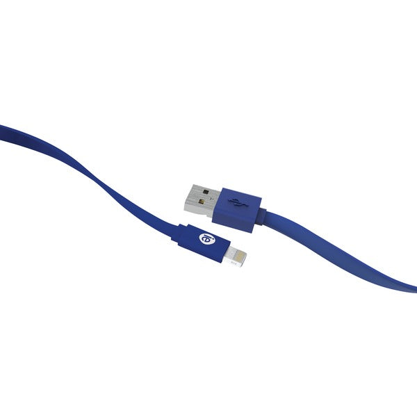 Charge & Sync Flat Lightning(R) to USB Cable, 4ft (Blue)