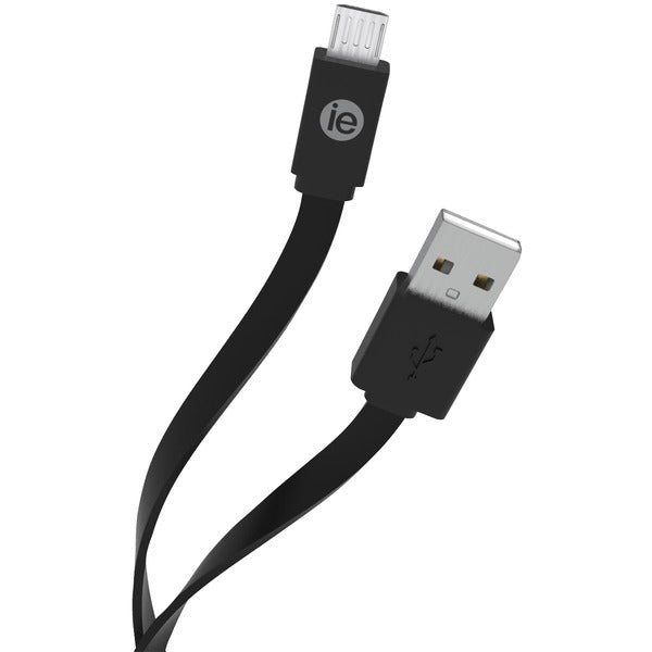 Charge & Sync Flat Micro USB to USB-A Cable, 4ft (Black)