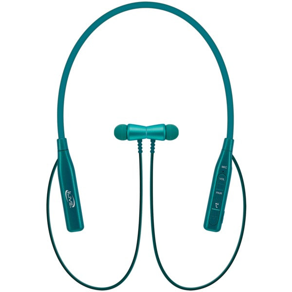 Bluetooth(R) In-Ear Earbuds with Microphone and Bendable Neck (Teal)