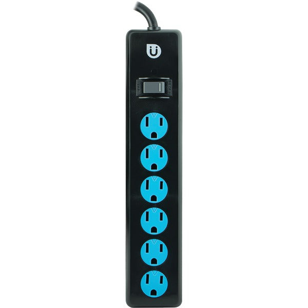 6-Outlet Power Strip (Black & Blue)