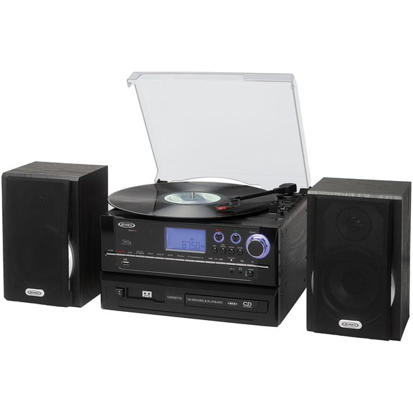 3-Speed Stereo Turntable CD Recording System with Cassette Player, AM/FM Stereo Radio & MP3 Encoding