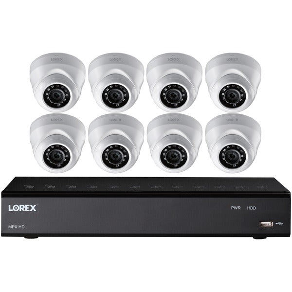 16-Channel 2 TB DVR with Eight 1080p HD Weatherproof Indoor/Outdoor Dome Cameras