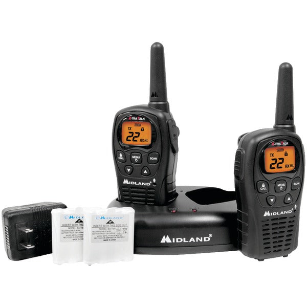 24-Mile GMRS Radio Pair Pack with Drop-in Charger & Rechargeable Batteries