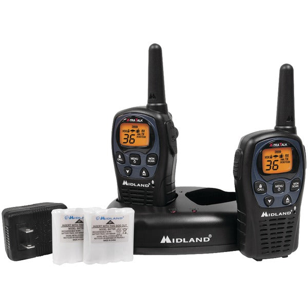 26-Mile GMRS Radio Pair Pack with NOAA(R) Weather Alerts, Drop-in Charger and Rechargeable Batteries