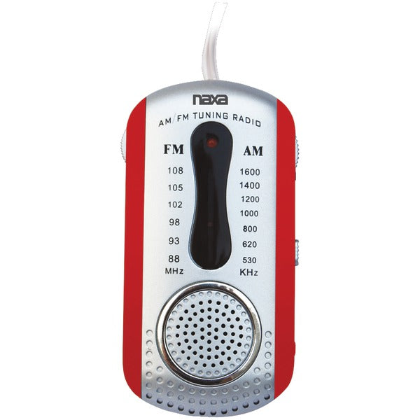 AM/FM Mini Pocket Radio with Speaker (Red)