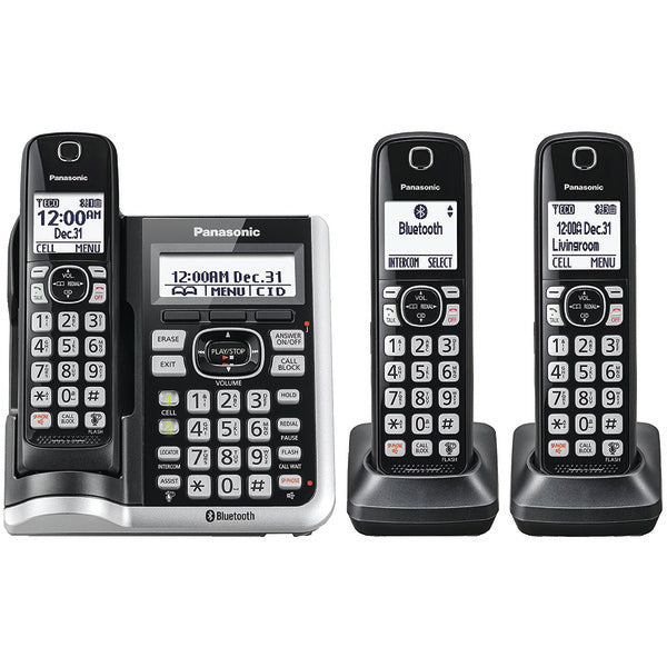 Link2Cell(R) Bluetooth(R) Cordless Phone with Answering Machine (3 Handsets)