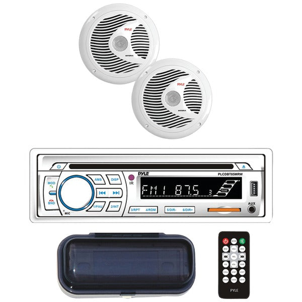 Marine Single-DIN In-Dash CD AM/FM Receiver with Two 6.5