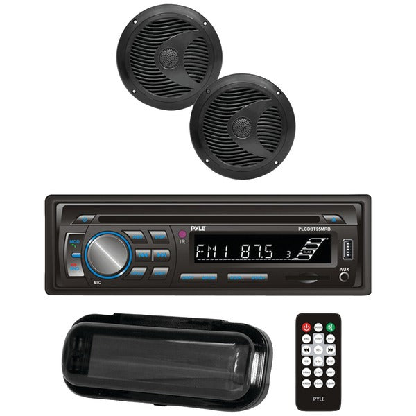 Marine Single-DIN In-Dash CD AM/FM Receiver with Two 6.5