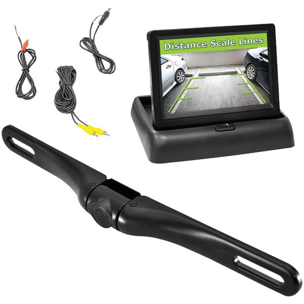 Rearview License-Plate Swivel Camera & Pop-up 4.3