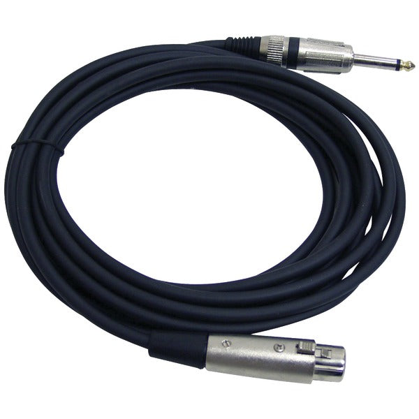 XLR Microphone Cable, 15ft (1/4'' Male to XLR Female)