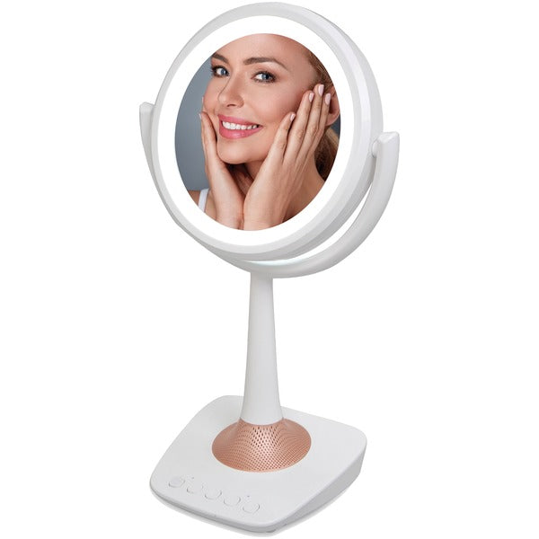 5-Inch Lighted Makeup Mirror and Bluetooth(R) Speaker