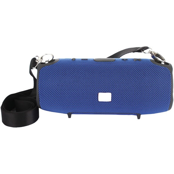 8-Inch Portable Bluetooth(R) Rechargeable Speaker with Carrying Strap (Blue)