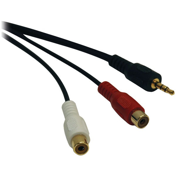 Male 3.5mm Stereo to 2 Female RCAs Y-Splitter Cable, 6