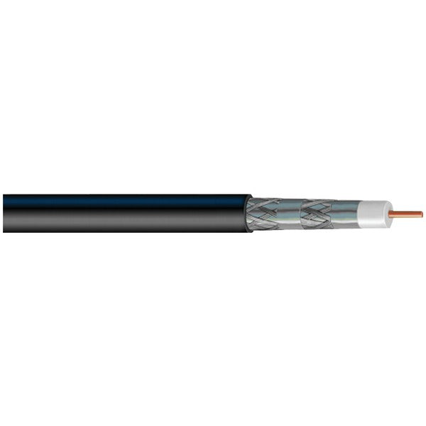 Quad-Shield RG6 Solid Copper Coaxial Cable, 1,000ft (Black)