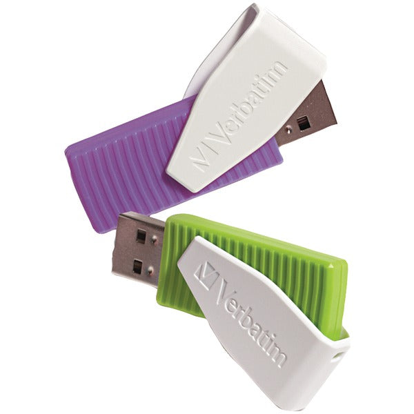 Store 'n' Go(R) Swivel USB Drives (16GB; 2 pk; Green/Violet)