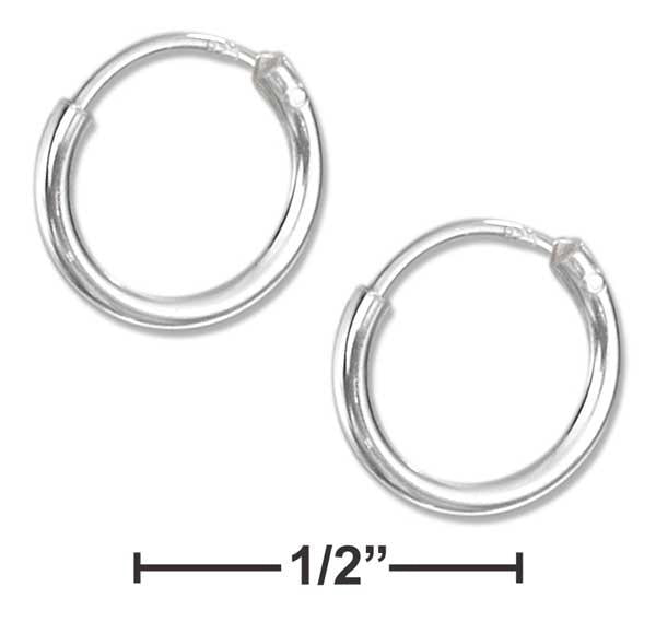 Sterling Silver 10mm Endless Wire Hoop Earrings