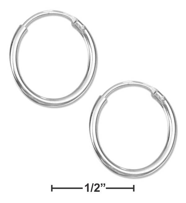 Sterling Silver 14mm Endless Wire Hoop Earrings