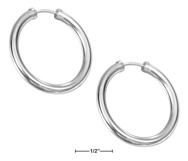 Sterling Silver 29mm Endless Wire Hoop Earrings