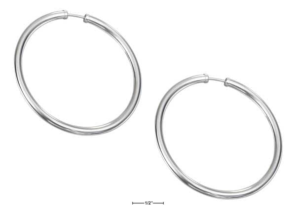 Sterling Silver 51mm Endless Wire Hoop Earrings