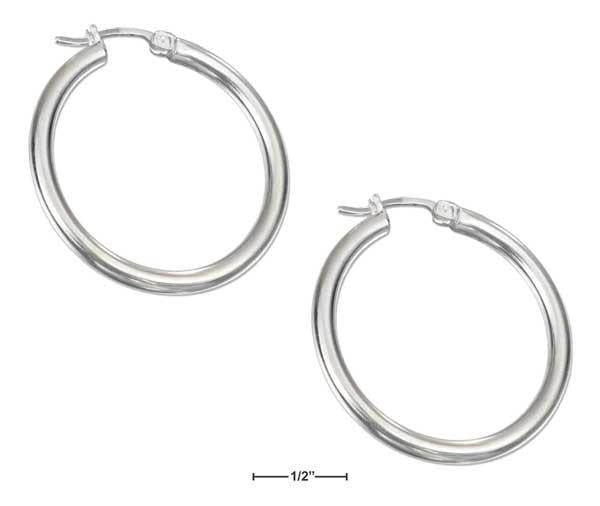 Sterling Silver 35mm Endless Tubular Hoop Earrings